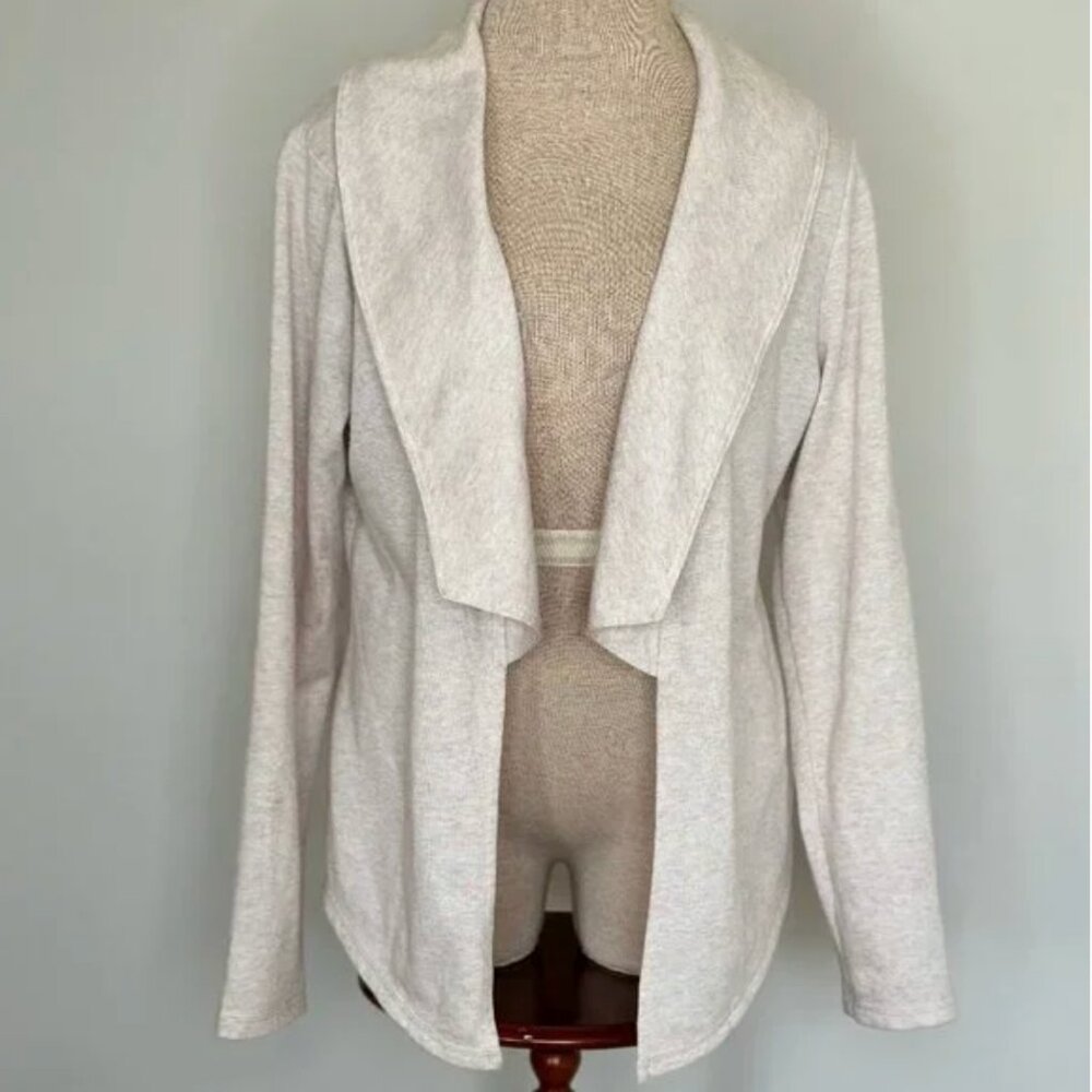 Champion Fly Away Shawl Collar Open Front Workout Tan Cardigan Size Large